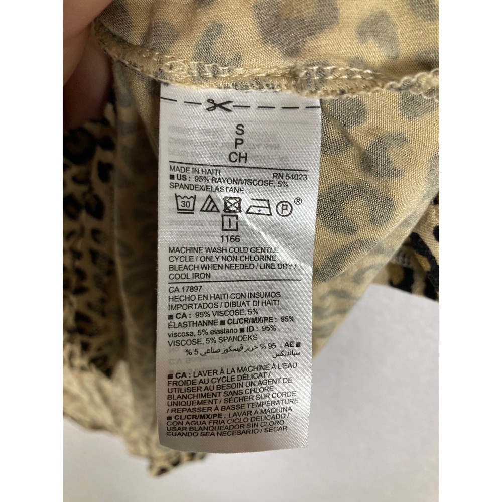 Old Navy Luxe Tank Top Womens Small Brown Leopard Print High Neck Sleeveless - Picture 8 of 9